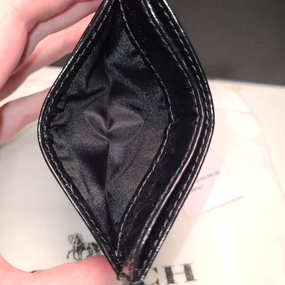 Coach patent black leather ID holder NWT - Picture 2 of 5